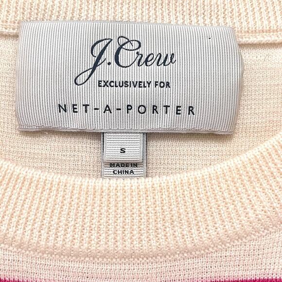 J. Crew for Net-A-Porter Mixed Stripe Crewneck Sweater Size Small ivory - Picture 6 of 8